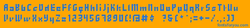 フォントZhang – オレンジの背景に青い文字