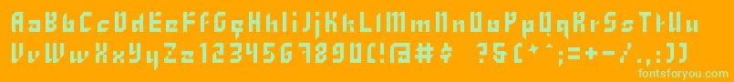 Zhang Font – Green Fonts on Orange Background