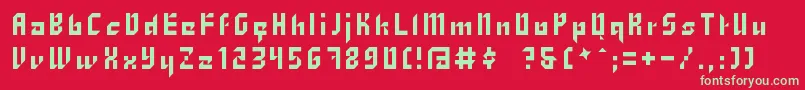 Zhang Font – Green Fonts on Red Background