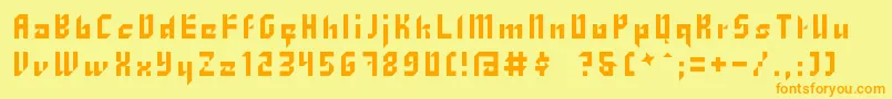 Zhang Font – Orange Fonts on Yellow Background