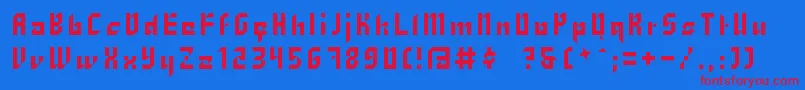 フォントZhang – 赤い文字の青い背景