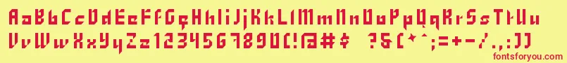 Zhang Font – Red Fonts on Yellow Background