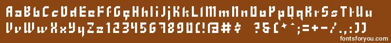 Zhang-Schriftart – Weiße Schriften auf braunem Hintergrund