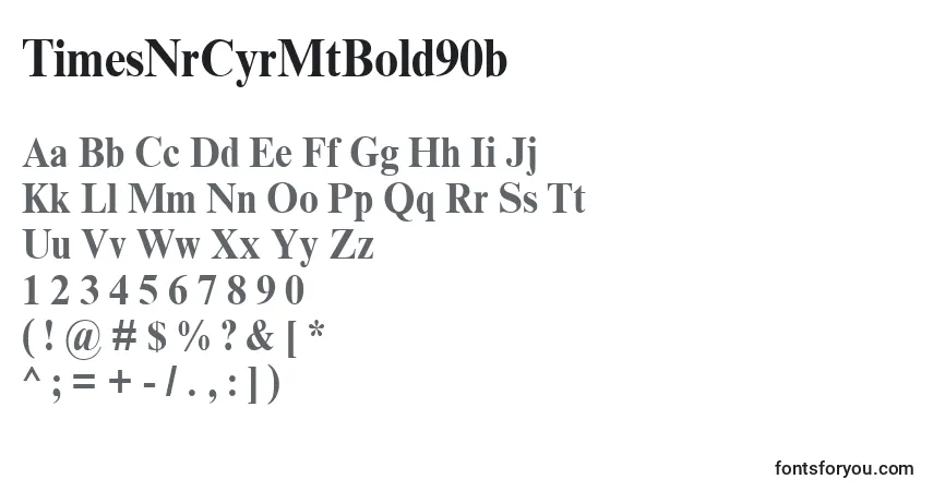 Шрифт TimesNrCyrMtBold90b – алфавит, цифры, специальные символы