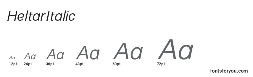 HeltarItalic Font Sizes