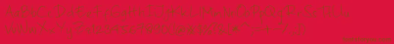 AtofontLight-fontti – ruskeat fontit punaisella taustalla