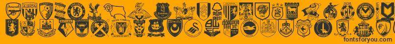 Englishfootballclubbadges Font – Black Fonts on Orange Background