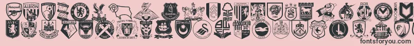 Шрифт Englishfootballclubbadges – чёрные шрифты на розовом фоне