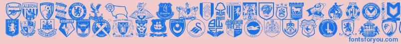 Englishfootballclubbadges Font – Blue Fonts on Pink Background