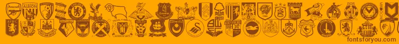 Englishfootballclubbadges Font – Brown Fonts on Orange Background