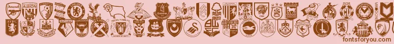 Englishfootballclubbadges Font – Brown Fonts on Pink Background