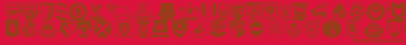Englishfootballclubbadges Font – Brown Fonts on Red Background