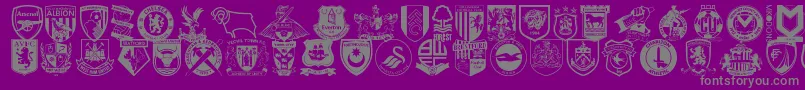 Шрифт Englishfootballclubbadges – серые шрифты на фиолетовом фоне