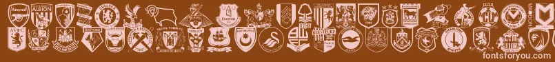 Englishfootballclubbadges Font – Pink Fonts on Brown Background