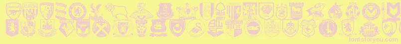 Englishfootballclubbadges Font – Pink Fonts on Yellow Background