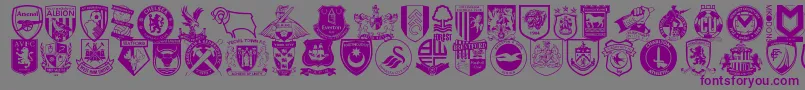 Englishfootballclubbadges Font – Purple Fonts on Gray Background