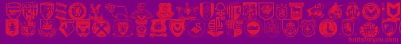 fuente Englishfootballclubbadges – Fuentes Rojas Sobre Fondo Morado