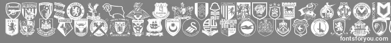 Englishfootballclubbadges Font – White Fonts on Gray Background