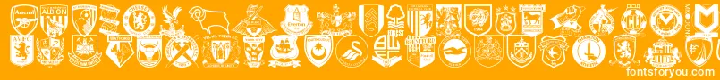 フォントEnglishfootballclubbadges – オレンジの背景に白い文字