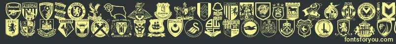 Englishfootballclubbadges Font – Yellow Fonts on Black Background