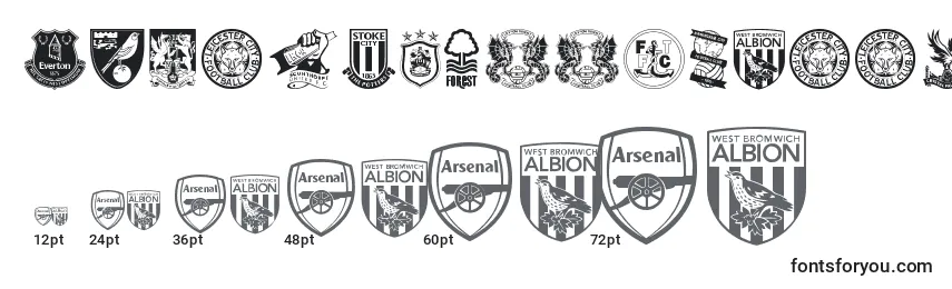 Размеры шрифта Englishfootballclubbadges