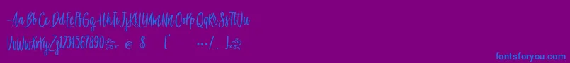 AwesomeBirds-fontti – siniset fontit violetilla taustalla