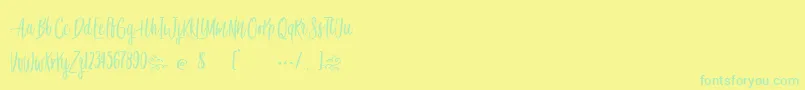 Czcionka AwesomeBirds – zielone czcionki na żółtym tle