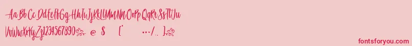 AwesomeBirds-Schriftart – Rote Schriften auf rosa Hintergrund