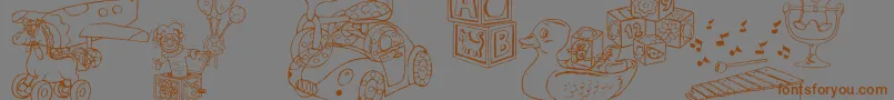 DtRachelsToys Font – Brown Fonts on Gray Background