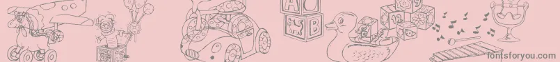 DtRachelsToys Font – Gray Fonts on Pink Background