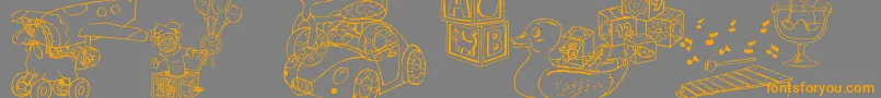 DtRachelsToys Font – Orange Fonts on Gray Background