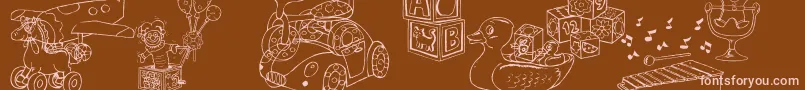 DtRachelsToys Font – Pink Fonts on Brown Background