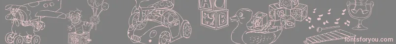DtRachelsToys Font – Pink Fonts on Gray Background