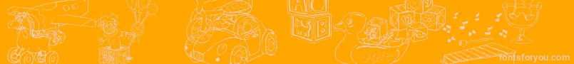 DtRachelsToys Font – Pink Fonts on Orange Background