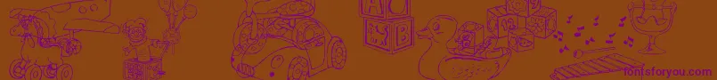 DtRachelsToys Font – Purple Fonts on Brown Background