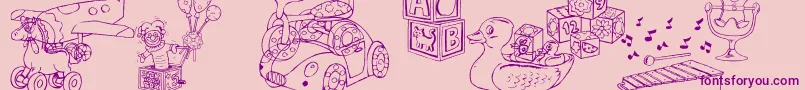 DtRachelsToys Font – Purple Fonts on Pink Background