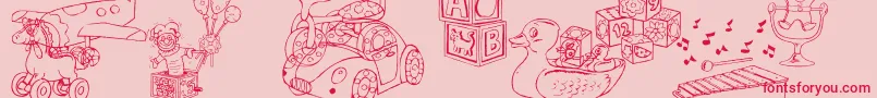 DtRachelsToys Font – Red Fonts on Pink Background