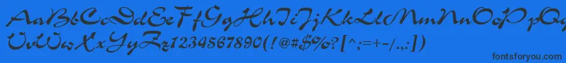 Ukrainianchance Font – Black Fonts on Blue Background