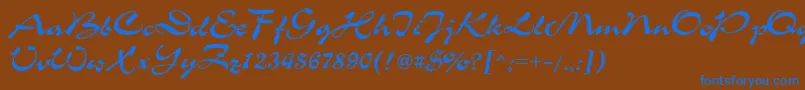Ukrainianchance Font – Blue Fonts on Brown Background