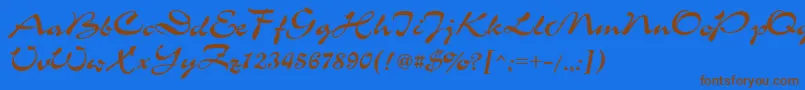 Ukrainianchance Font – Brown Fonts on Blue Background