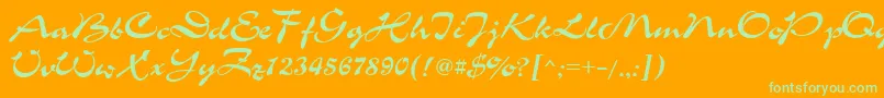 Ukrainianchance Font – Green Fonts on Orange Background