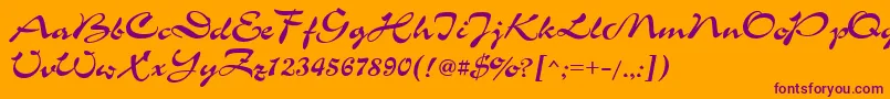 Ukrainianchance Font – Purple Fonts on Orange Background