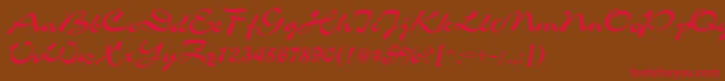 Ukrainianchance-Schriftart – Rote Schriften auf braunem Hintergrund