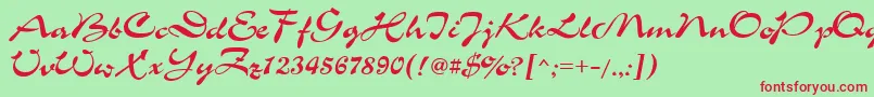 Ukrainianchance Font – Red Fonts on Green Background