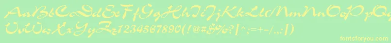 Ukrainianchance Font – Yellow Fonts on Green Background