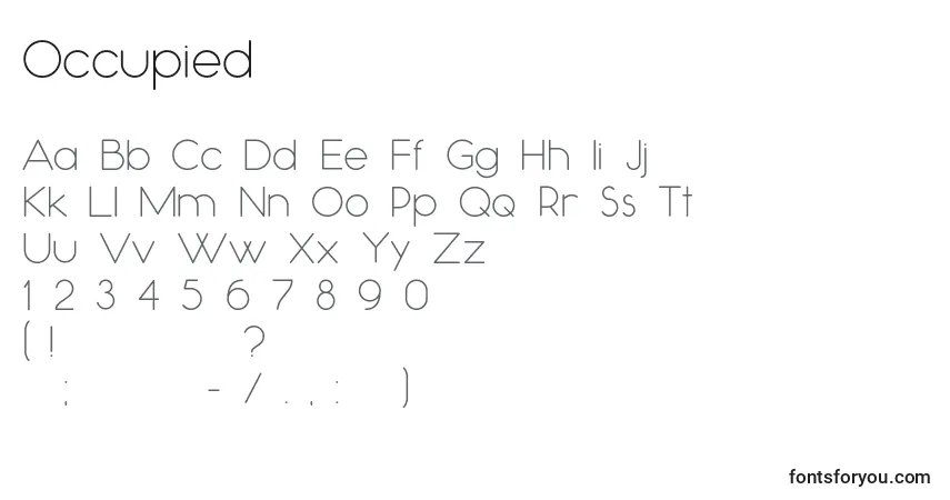 Шрифт Occupied – алфавит, цифры, специальные символы