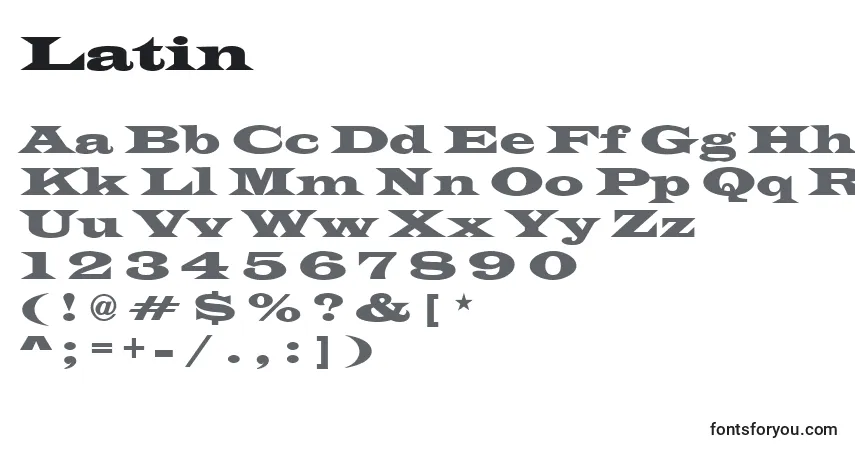 Шрифт Latin – алфавит, цифры, специальные символы