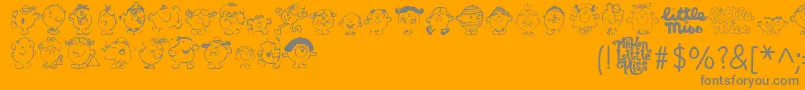 LittleMiss-Schriftart – Graue Schriften auf orangefarbenem Hintergrund