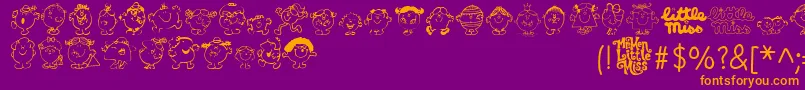 LittleMiss Font – Orange Fonts on Purple Background