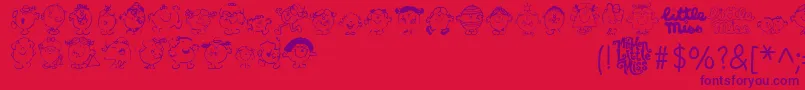 LittleMiss Font – Purple Fonts on Red Background